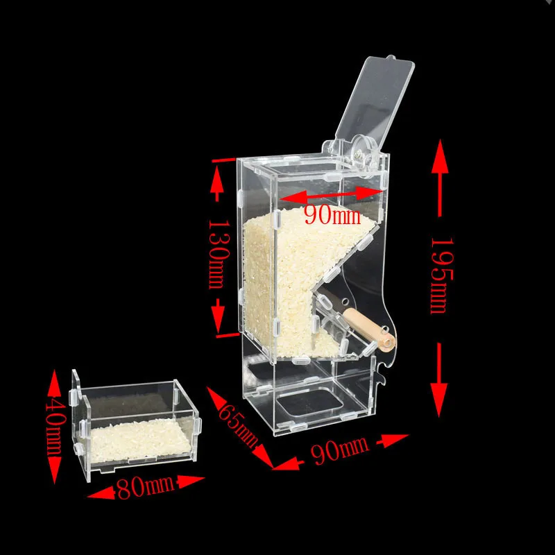 1pcs Pet Parrot Automatic Bird Feeder Cage Food Container Small Bird Anti-spilling Transparent Feeding Tool Pigeon supplies