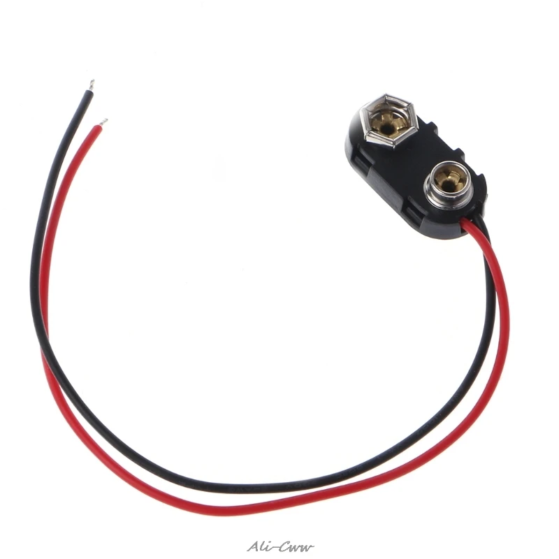 PP3 9V Battery Clip Connector I Type Tinned Wire Leads 150mm Black Red