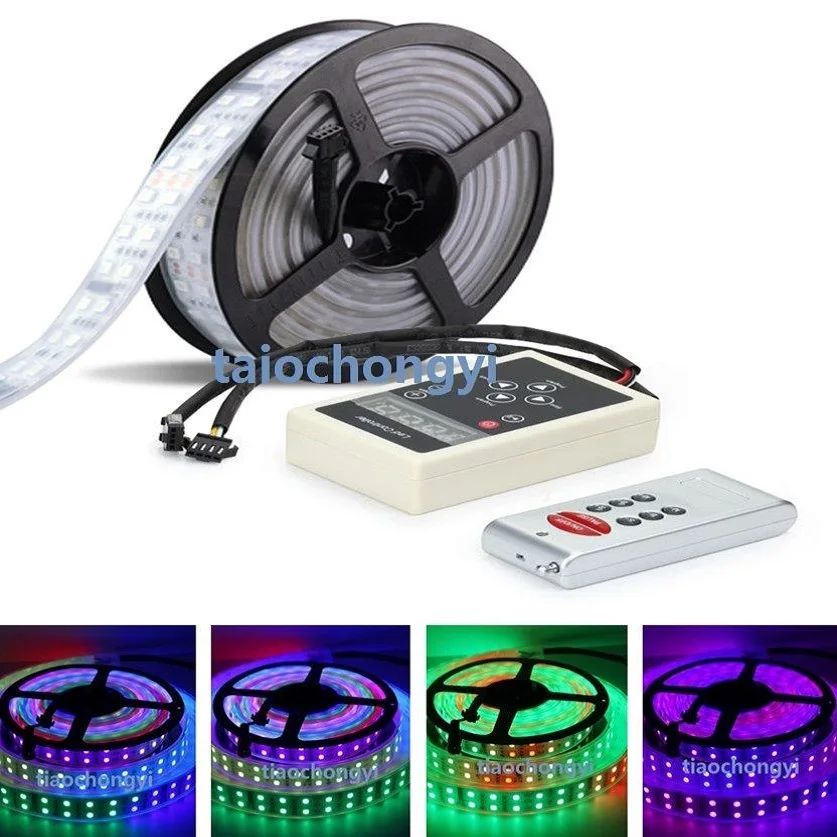 5M 1812 IC 5050 RGB 600LED Double row Multi-colored lights strip+RF controller