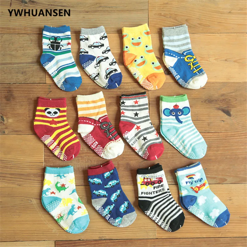 YWHUANSEN 0-2 Yrs Anti-slip Baby Socks For Boys Girls Recem Nascido Non-slip Calcetines Baby Socks Newborn Meia Infantil Menino