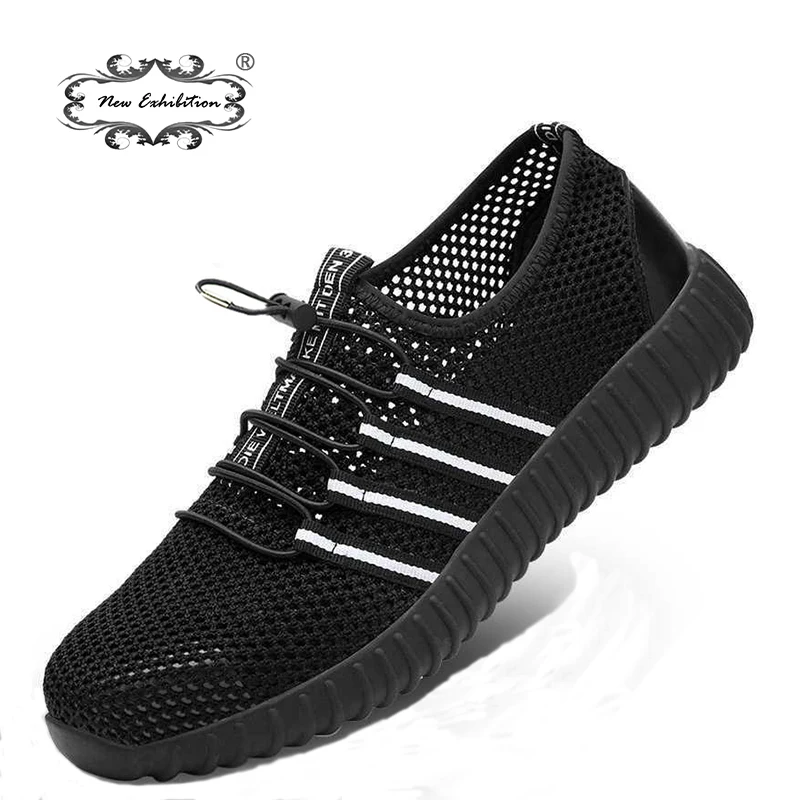 

New exhibition Fashion safety shoes Men's breathable mesh anti-smashing piercing lightweight steel toe cap wear site work shoes