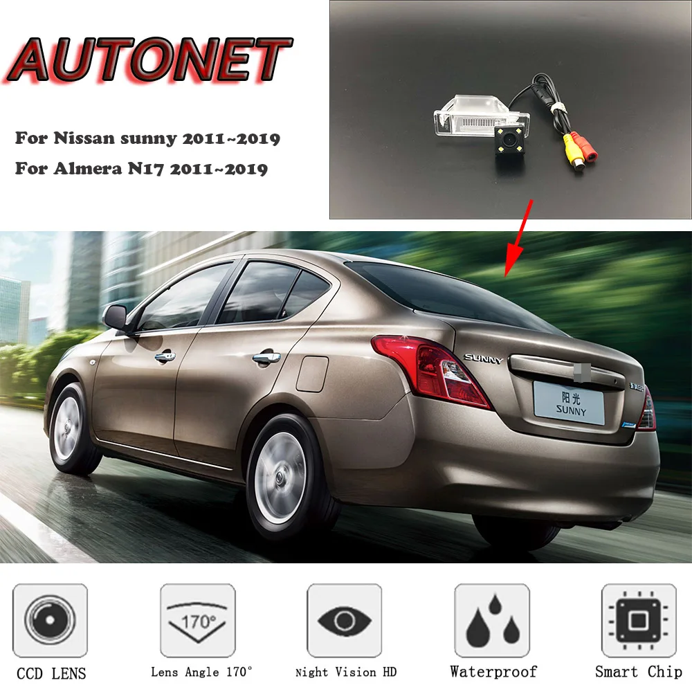 

AUTONET Backup Rear View camera For Nissan sunny 2011~2019 For Almera N17 2011~2019 CCD/HD Night Vision license plate Camera