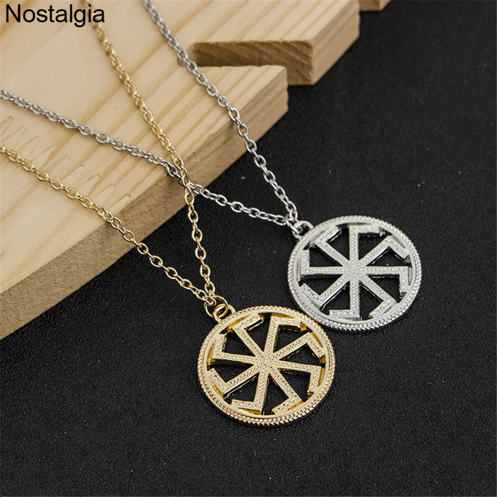 Nostalgia Kolovrat Symbol Slavic Pendants Necklaces Jewelry Making Amulets And Talismans