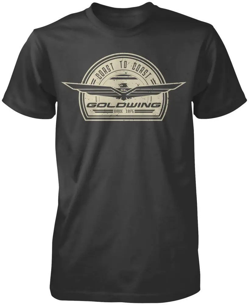 Men\'s Last 2019 Simple Style Japan Motorcycle Riding Street Apparel Gold Wing GL1800 Retro Collection Tee Tee Shirt