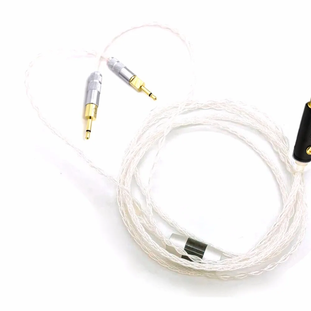 จัดส่งฟรีHaldane 2.5/3.5/4.4Mm Balanced 8CoreเงินหูฟังอัพเกรดสำหรับHD700 HD 700 M1060 M1060cหูฟัง