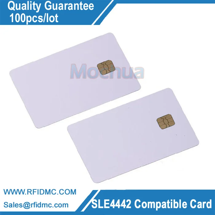 Blank White SLE4442 contact chip pvc smart card