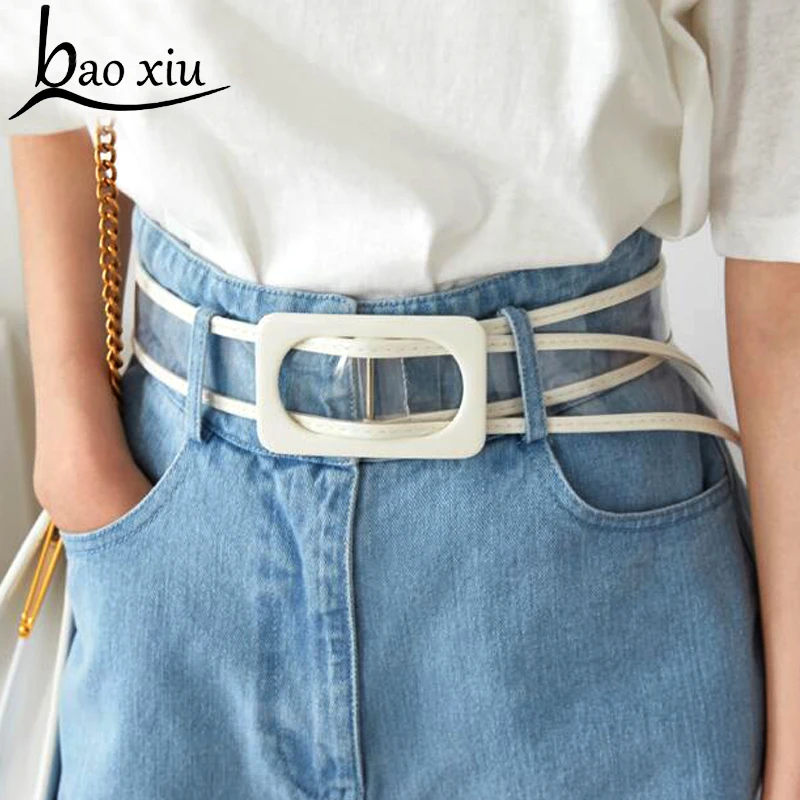 

Brand design Belt Wedding Belt New Fashion Accessories Casual Female Belts Plastic Wild PVC Material Transparent Women Belts