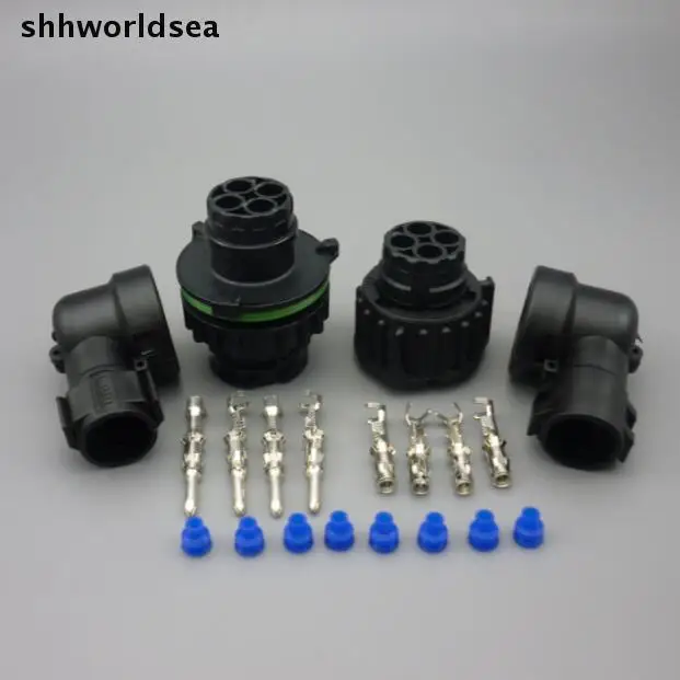 Shhworldsea  4 Pin 1-967325-3 965783 Auto Sensor plug connector with sheath for Car oil exploration railway Round connector