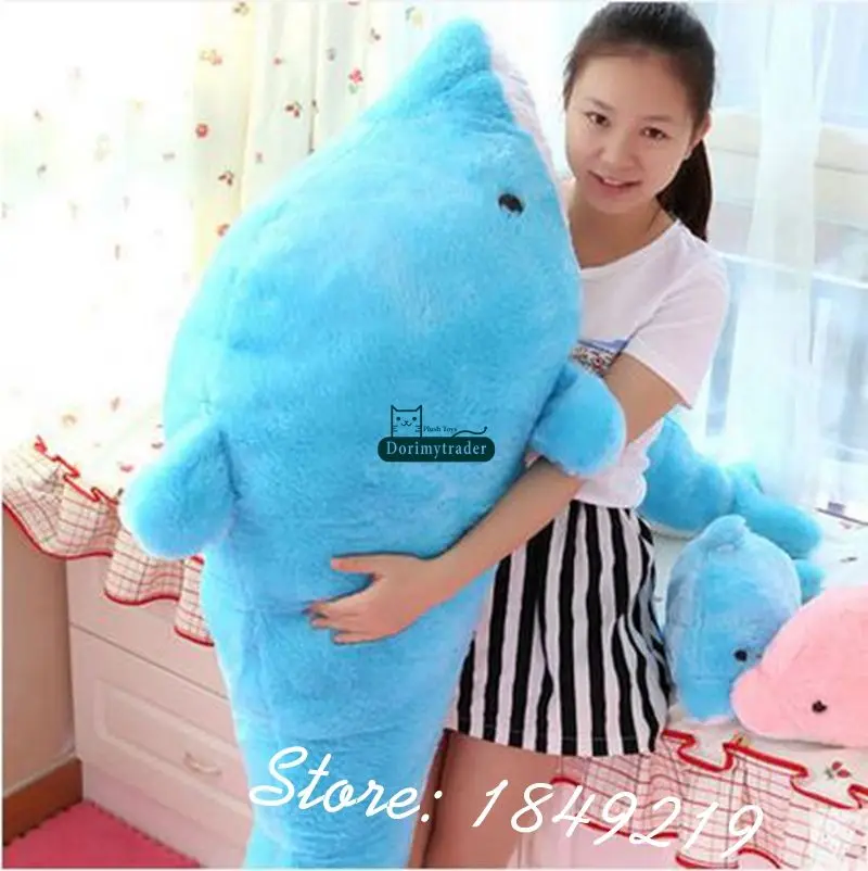 

Dorimytrader 140cm Giant Animal Dolphin Pillow Doll Plush Soft Stuffed 55'' Kids Toy Baby Gift 2 Colors Free Shipping DY61064