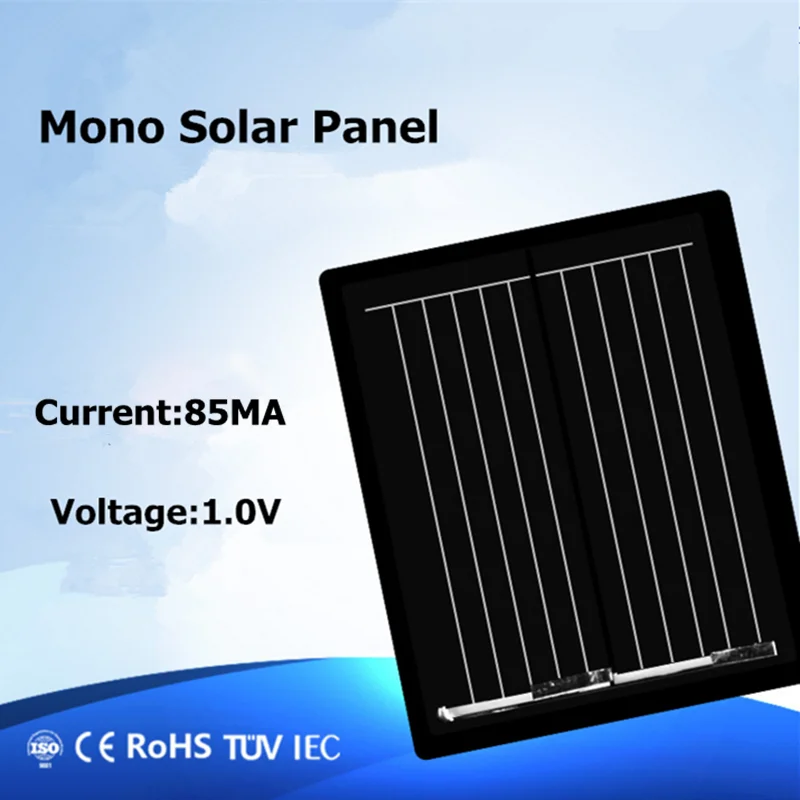 Mini Mono Solar Panel single crystal 1V 80MA Solar System DIY For Battery Cell Phone Chargers