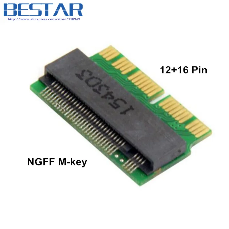 ماك بوك 12 + 16pin 2014 2015 إلى M.2 NGFF M-Key AHCI SSD محول تحويل بطاقة لترقية ماك بوك SSD