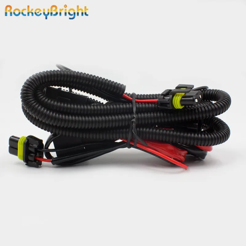 Rockeybright hid xenon bulb extension cable xenon hid kit relay wiring harness H1 H3 H7 H8 H9 H11 9005 9006 conversion kit relay