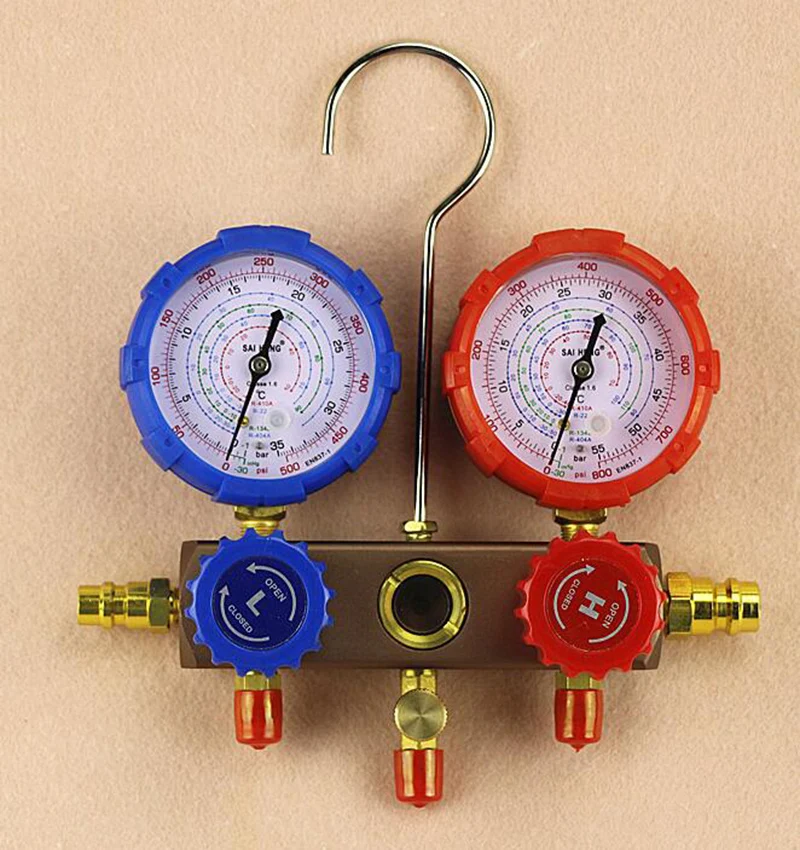 R134a car air conditioning and fluoride table snow pressure gauge refrigerant dual - valve air - conditioning maintenance tools