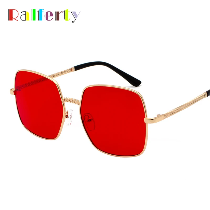 

Ralferty Generous Big Square Sunglasses Women Men 2019 Oversized Vintage Retro Red Sun Glasses UV400 Ladies Shades Oculos J9218