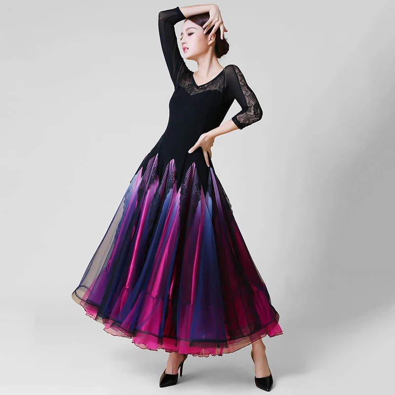 Ballroom Competition Dance Dress Adult Tango Flamenco Waltz Dancing Skirt Women Multi Color Ballroom Dance Dresses