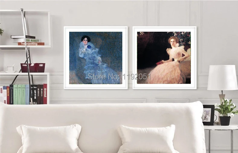 portrait  frameless paintings canvas paintings mural prints Marie Henneberg 1901-1902 graceful girls  Gustav Klimt