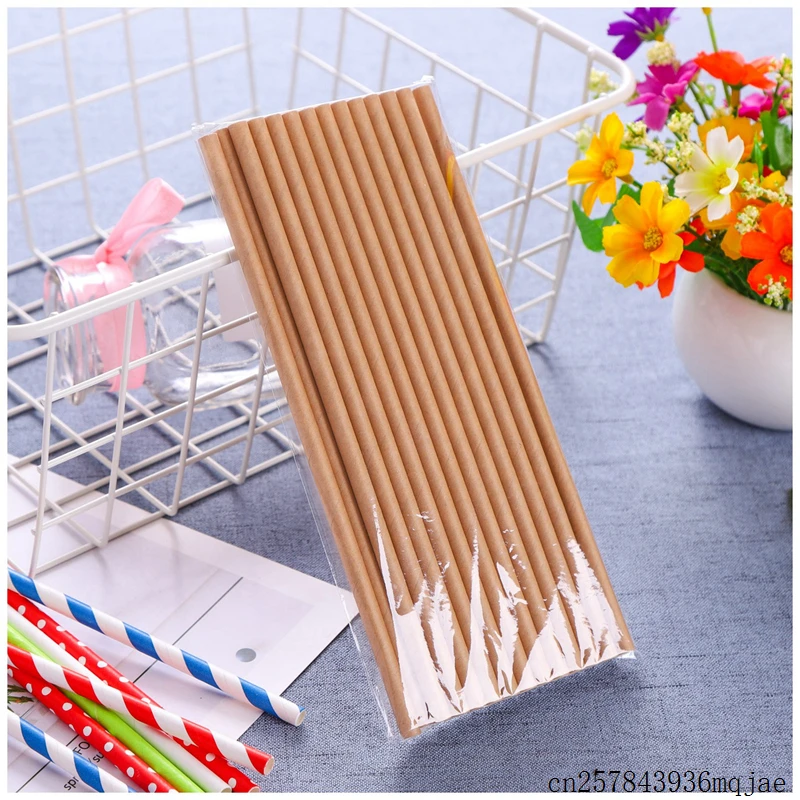 10000pcs Kraft Paper Drinking Straws Solid Plain Paper Straws for Rustic Party Drinking Restaurant Juice Coffee