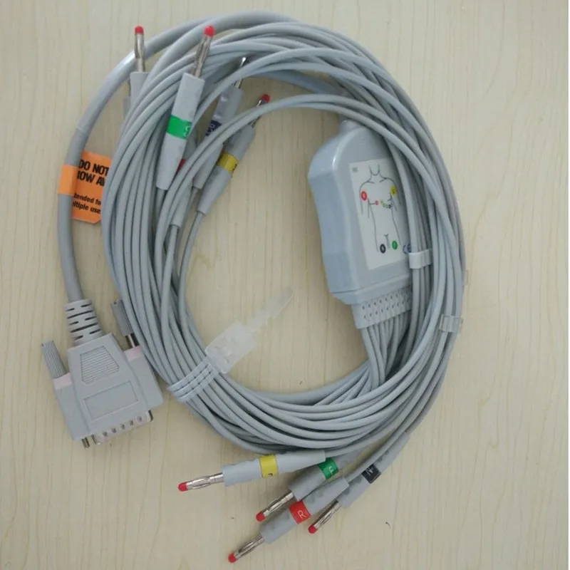 

Free Shipping Compatible Nihon Kohden ECG/EKG Cable ECG-1250,ECG-1350, ECG-9101/9130/9132/9620 Banana 4.0 End without Resistor