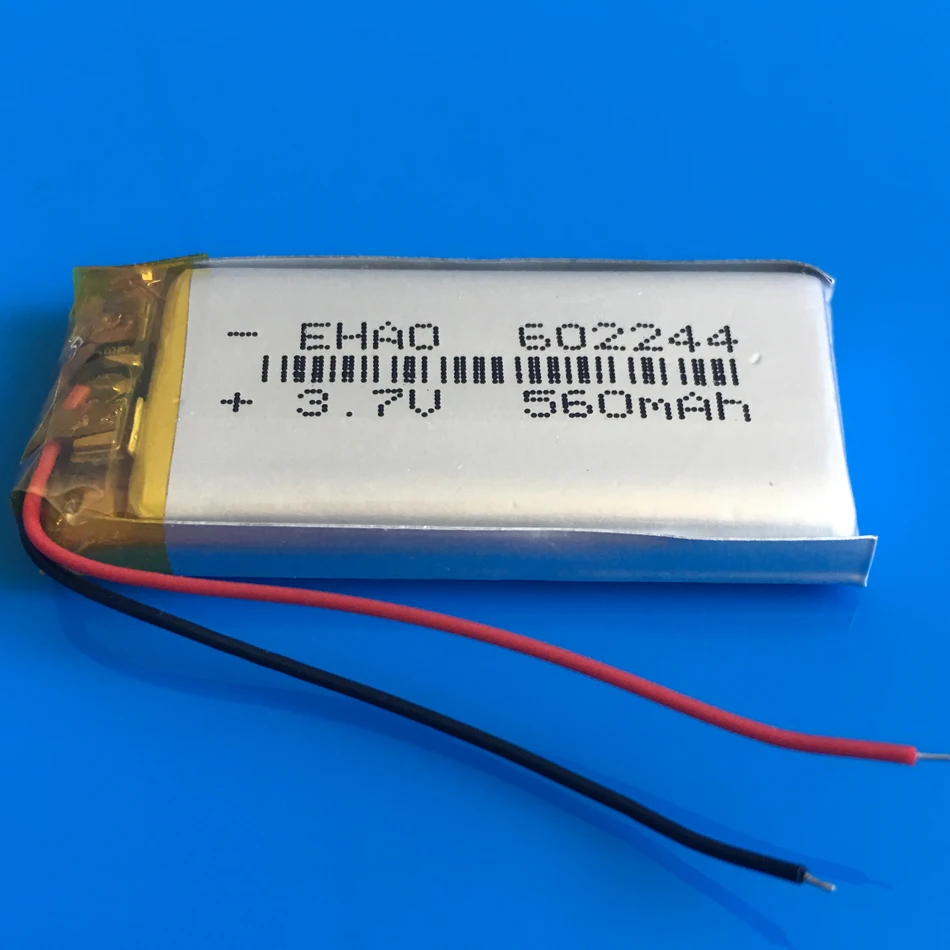 Lipo 3.7V 560mAh baterai isi ulang 602244 + JST colokan 2Pin untuk MP3 GPS PSP Headset perekam E-book kamera perekam Bluetooth