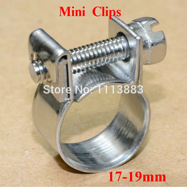 10 X 17-19mm SS304 Hose Clamps Fuel Petrol Oil Line Mini Clips