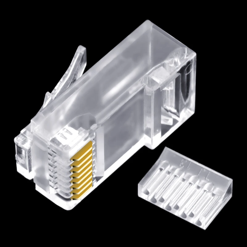 Cncob Cat6 قطعتين ، كابل الشبكة rj45 شبكة موصل rj المكونات المعيارية آلاف متر إيثرنت 8p8c رئيس الكريستال مطلية بالذهب