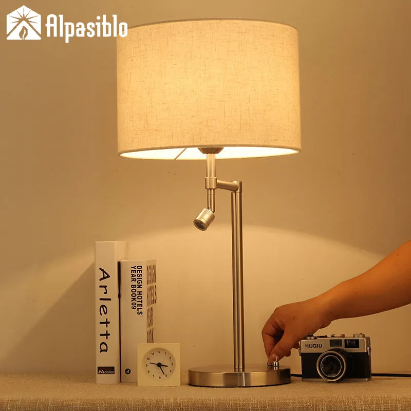 Led Desk Lamp Read Table Lamp Lamparas De Mesa Para El Dormitorio Fabric Bed Lamp Bedside Lamp Abajur Para Quarto Living Room