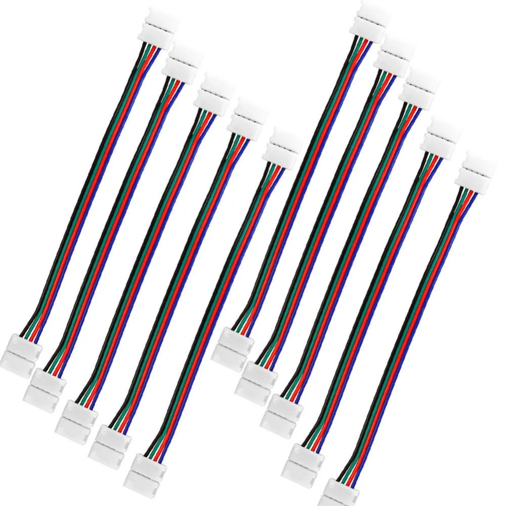 10mm 4 Pin led strip connector 5050 RGB RGBW LED Strip Light SM JST Male Female Connector Wire Cable