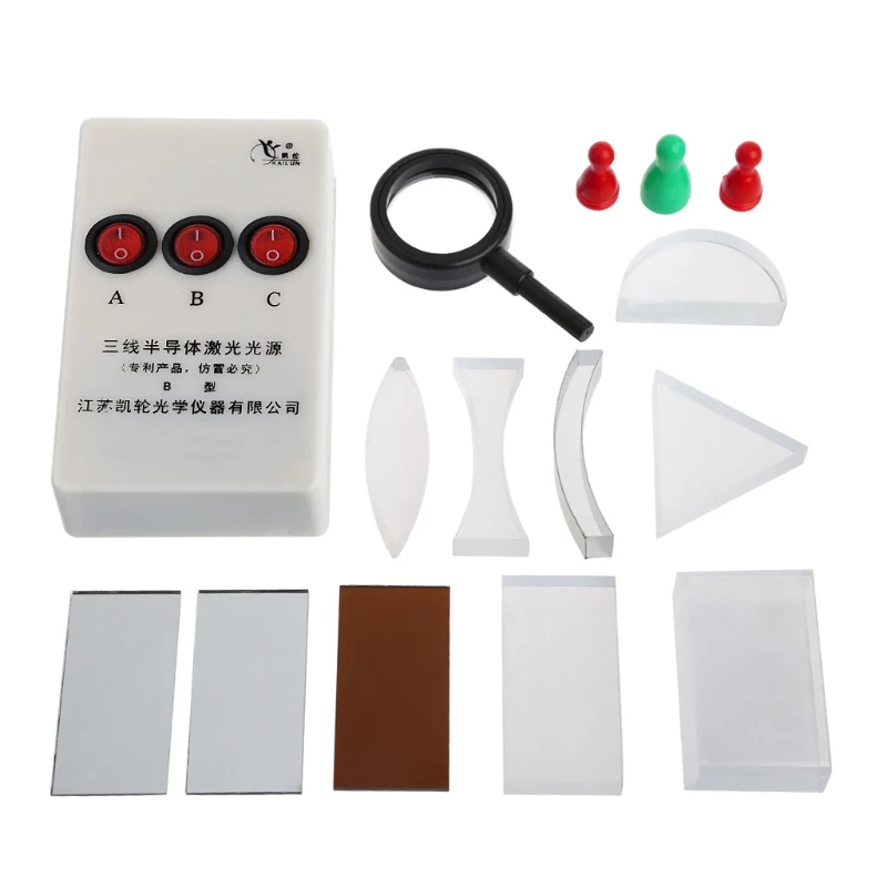 The best Optical Equipments Experiments Concave Convex Lens Prism Set Physical Optical Kit Laboratory Equipment APR20_30