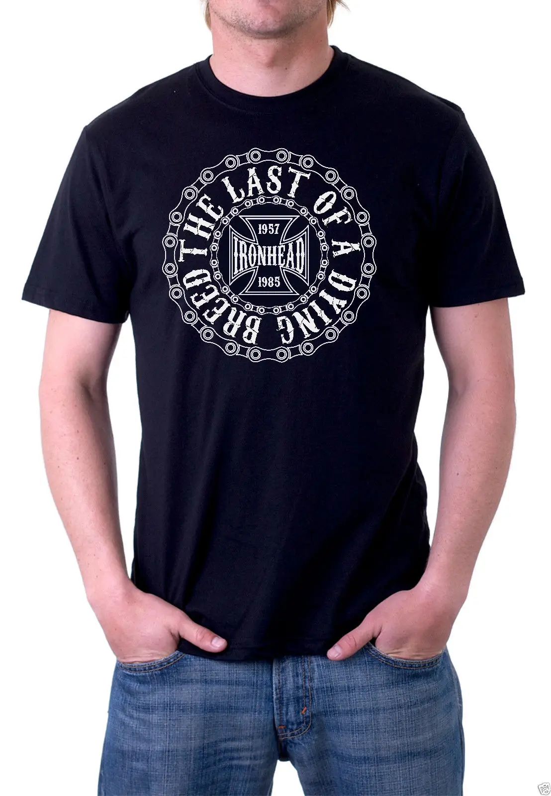 Newest Fashion Ironhead - The Last Of A Dying Breed - Ironhead Sportster T Shirt - Black Shirt100% Cotton Humor  Tee Shirts