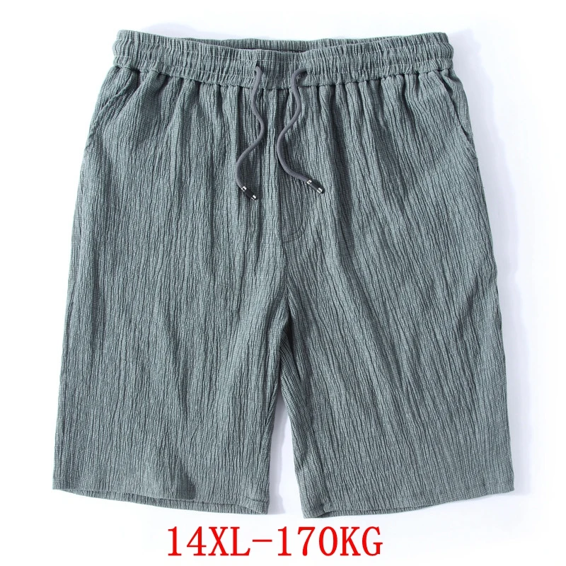 

Men's Big Shorts Plus Size 11XL 12XL 13XL 14XL Summer Linen Large Stretch Sports Casual Loose 60 Black Shorts