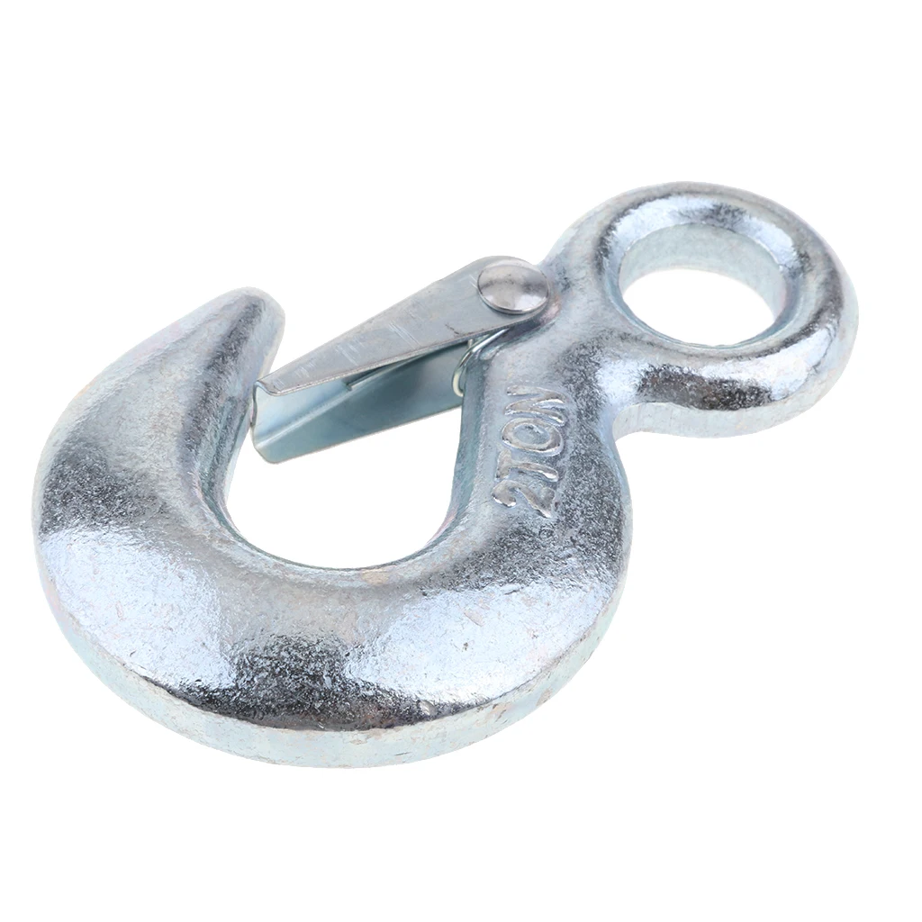Heavy Duty Eye Slip Spring Lifting Hook With Safety Latch For ATV/UTV Winch Rope 5600 LB Durable Corrosion-Resistant Heavy Duty
