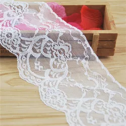 Polyester Lace Trim White Fabric, Sewing Accessories, Cloth, Wedding Dress Decoration Ribbon, Craft Supplies, 100Yards, L876