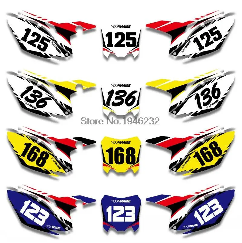 NICECNC Custom Number Plate Background Graphics Sticker & Decal For Honda CRF450R CRF450 2013 2014 2015 2016 CRF 450 450R