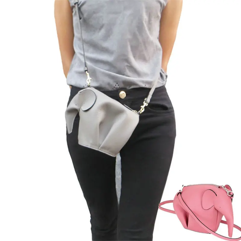 Imagem -02 - Bolsa Crossbody Tecido de Elefante para Mulheres Couro Genuíno Bonito em Forma de Animal de Malha Bolsa de Moedas Charme Personalizado