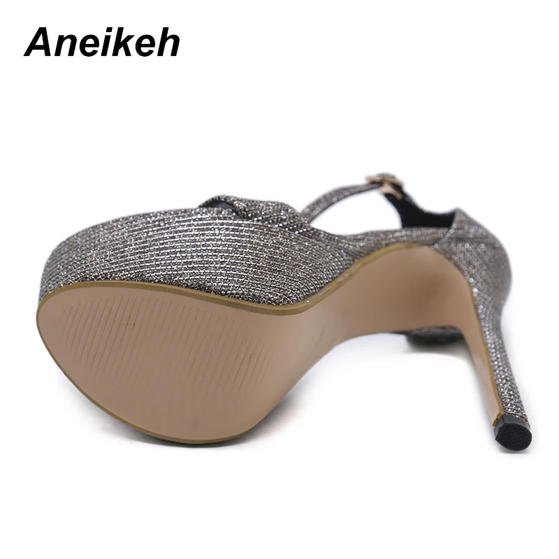 Aneikeh New Summer Bling luccica sandali da donna con tacco alto piattaforma donna Sexy Nightclub Party scarpe da sposa taglia 42 43 44 45 46