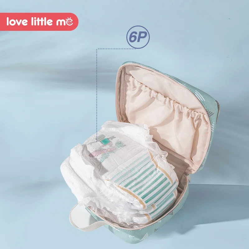 Bolsa de pañales portátil Love Little Me para bebé, bolsa de maternidad impermeable, bolsa de pañales de tela húmeda, cubierta de pañales