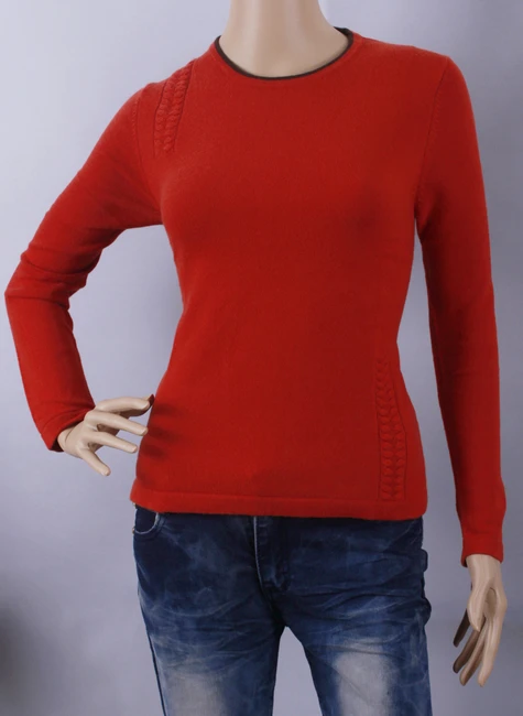 Pure Cashmere Sweater Women Rust Red Pullover O-neck Lady sweaters Natural Thick Warm High Quality Clearance Sale Free Shipping