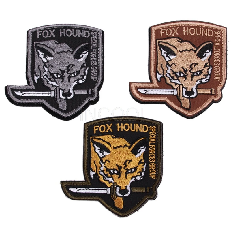 Embroidery Patch Fox Patch Hook and Loop Fastener Embroidered Patches For Jacket Backpack Clothing