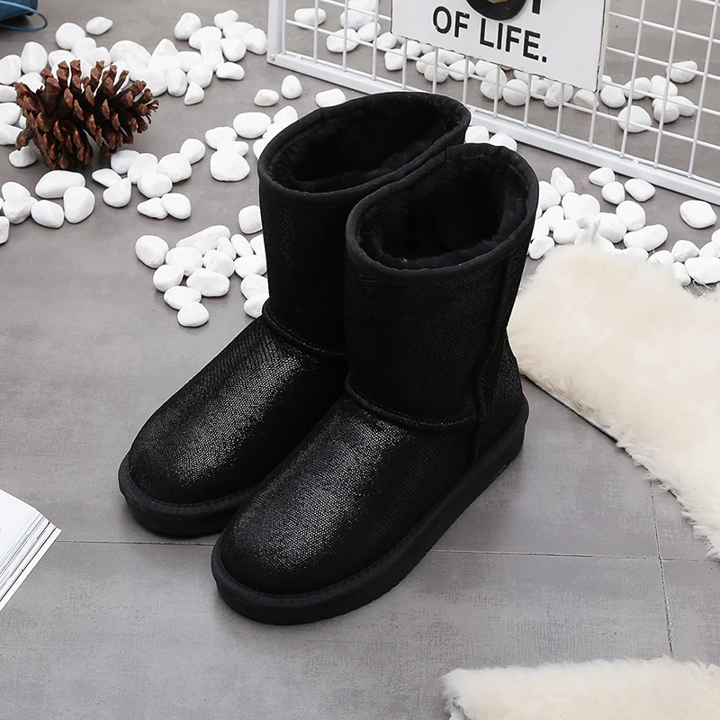 High Quality Australia Classic Lady Shoes Winter Waterproof 100% Genuine Cow Leather Women Snow Boots