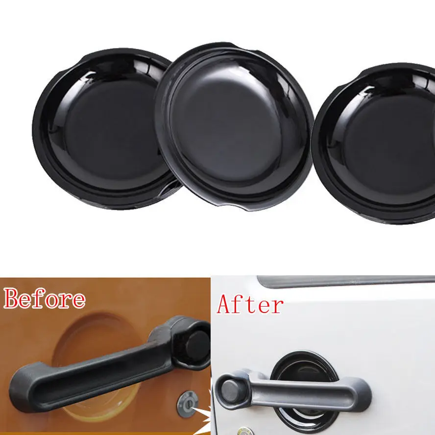 

Auto ABS 3pcs/set Door Handle Bowl Cover Recess Guard Trim Decoration For Wrangler JK 2 Doors 2008-2016 Car Styling Covers