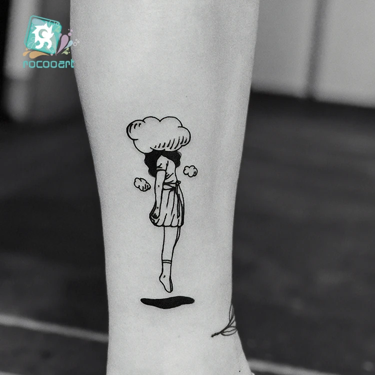 Rocooart 花ヘビフェイクタトゥーかわいいウサギ tatuajes tatuagem ダンス王 taty ボディーアート防水一時的なタトゥーステッカー