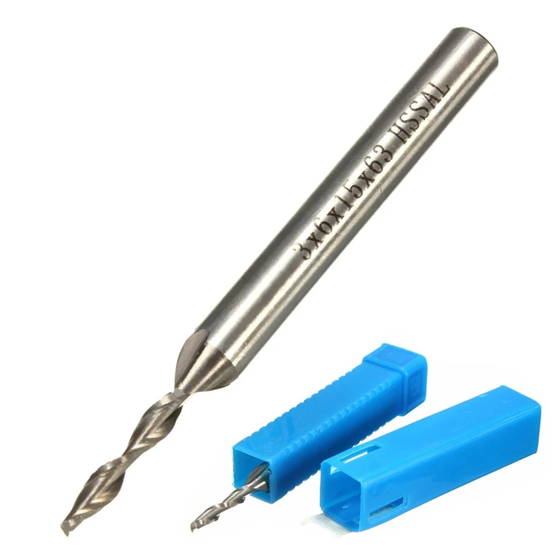 1Pcs HSS & Aluminium End Mill Extra Long 3mm Cutter CNC Drill Bit Extended Three Flutes Milling Cutter 3x6x19x63mm