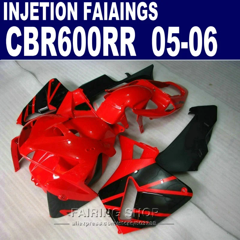 CBR 600RR 05 2005 Fairing kit For Honda ( red black lines ) cbr600rr 06 2006 Injection Fairings custom  l114