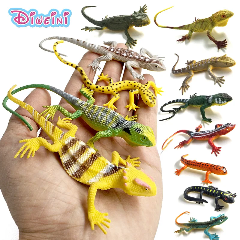 12pcs Lizard Cat Dog Horse Spider Zebra Giraffe Sea Farm Animal Model Action Figure Figurine Home Decor Hot Toy Set For Children