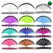 36 Pcs/lot Acrylic Ear Gauge Taper and Plug Stretching Kits