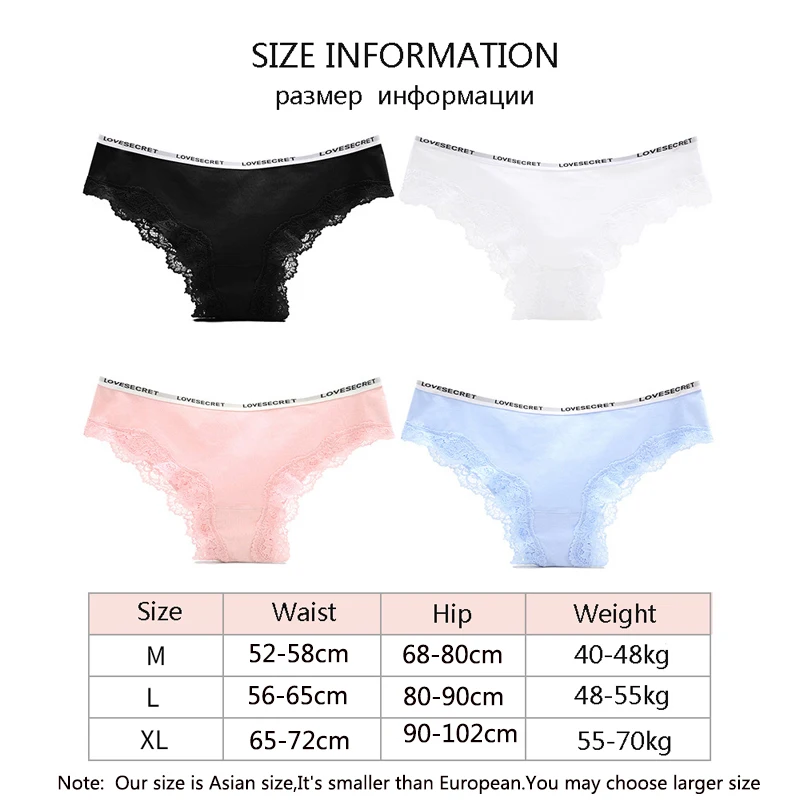 LANGSHA Sexy Panties 3Pcs/lot Women\'s Lace Panties Seamless Cotton Lingerie Breathable Pants Sexy Briefs Girls Soft Underwear