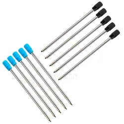New Short 5Pcs/lot Black/Blue Ink Metal Ball Point Pen Refills 0.5mm/7cm For Our Tactical Pen Accessories