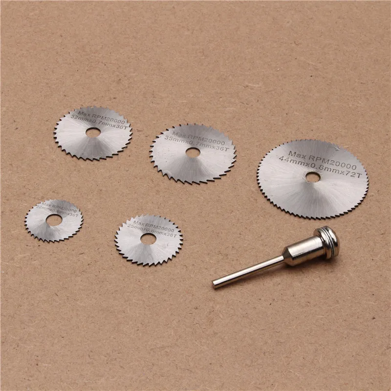 3 Loại Bộ 6 Cái 7PCS HSS Hình Tròn Lưỡi Cưa Cắt Dao Bằng Gỗ Bộ Gỗ Đĩa Cắt Mũi Khoan mandrel Cắt Cho Dụng Cụ Quay