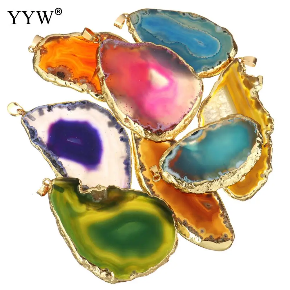 

Hot Sale Natural Agates Pendant Stone Agates Connector Irregular Open Agates Geode Connectors Drusy Jewelry 1pc