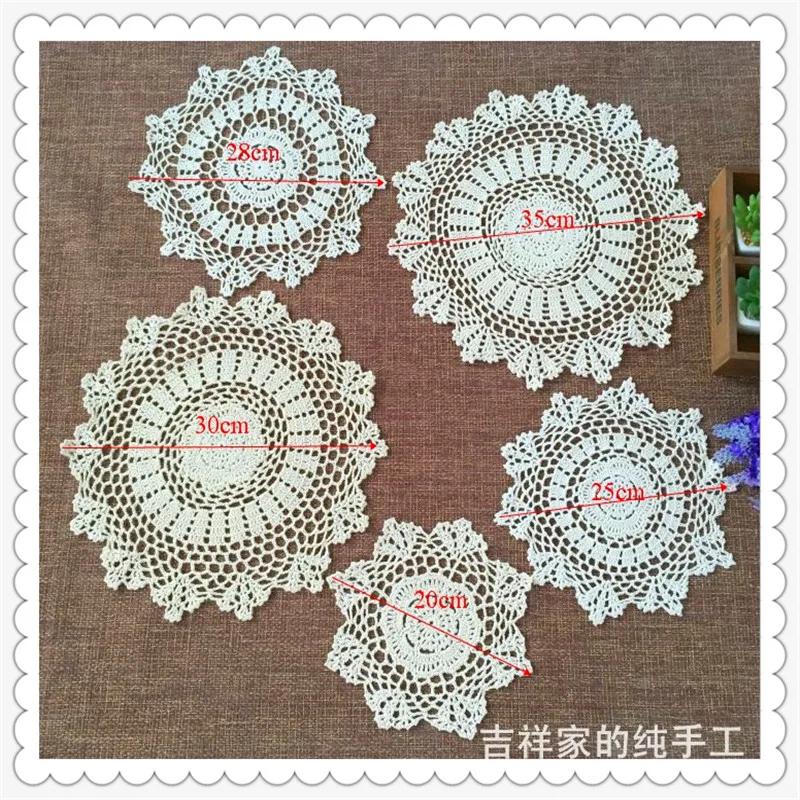 30 cm Round 6 pic/lot free shipping cotton lace table mat for wedding decoration with flowers tea cup pads vase holders coaster